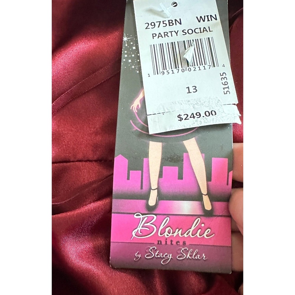 Blondie Nites Burgundy Sequin Gown Princess Fairycore Prom Gala Size 13 NWT - Picture 11 of 13